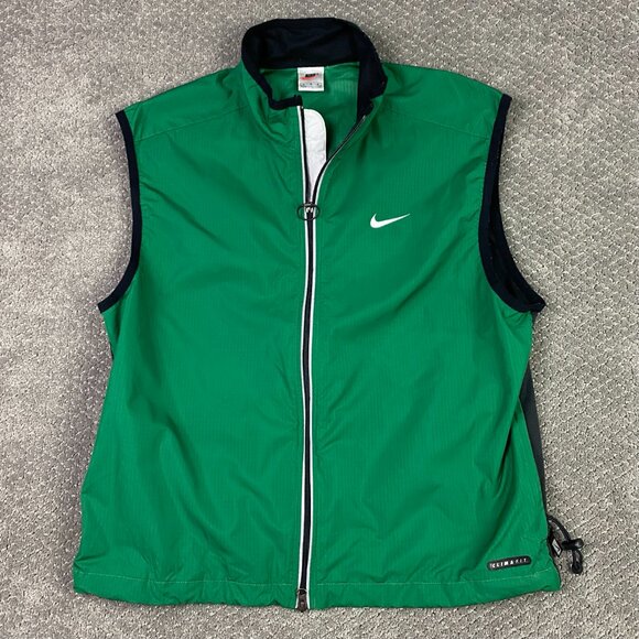Nike Clima Fit Golf/Running Vest Men's Large Green Full Zip Nylon - Picture 6 of 15